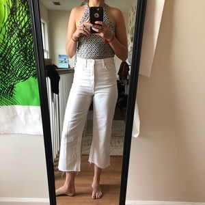 Zara white crop denim size 2